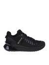 BALMAIN B-TRAIL SNEAKERS IN LEATHER AND BLACK FABRIC,11186731