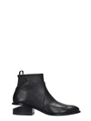 ALEXANDER WANG KORI STRECH LOW HEELS ANKLE BOOTS IN BLACK LEATHER AND FABRIC,11186635