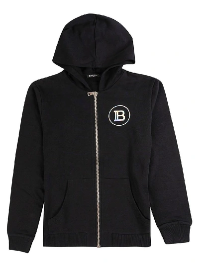 Balmain Kids' Logo Zip Jacket In Black