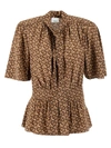 BURBERRY KIRA BLOUSE,8024100 BRIDLE BROWN