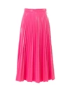 Mm6 Maison Margiela Glossy-effect Pleated Midi Skirt In Pink