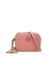 Tory Burch Mcgraw Shoulder Bag In Rose-pink Leather In Pink Magnolia (pink)