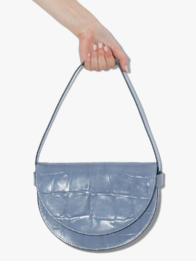 Staud Women's Amal Croc-embossed Leather Shoulder Bag In Blue