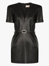 ALEXANDRE VAUTHIER CRYSTAL BUCKLE LEATHER MINI DRESS,201LDR1200C40414675719