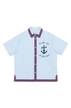 GUCCI ANCHOR EMBROIDERED BUTTON-UP SHIRT,600371XWAHO