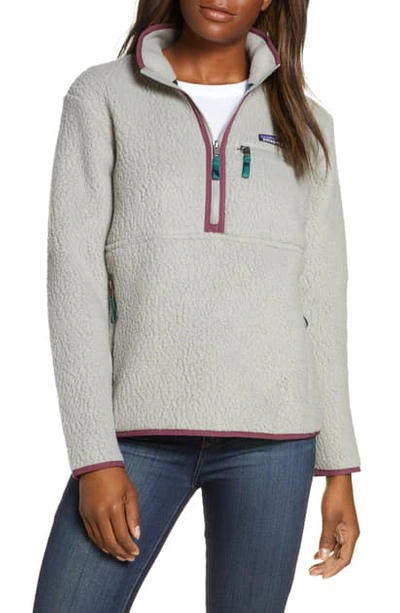 Patagonia Retro Marsupial High Pile Fleece Pullover In Fea Feather Grey