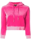 Juicy Couture Velour Shrunken Hooded Pullover In Pink