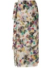 ANDREA MARQUES PRINTED TIE WAIST SKIRT
