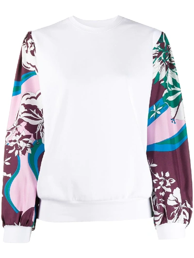 Emilio Pucci Vahine-printed Sleeves Sweatshirt In White