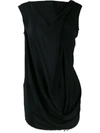 Rick Owens Ruched Effect Tunic In Black