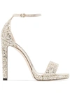 JIMMY CHOO MISTY 120MM GLITTER SANDALS