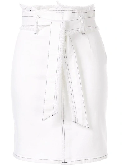 Nobody Denim Bianca Tie-waist Denim Skirt In White