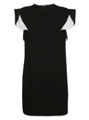 GIVENCHY GIVENCHY RUFFLE SLEEVE STRAIGHT FIT DRESS