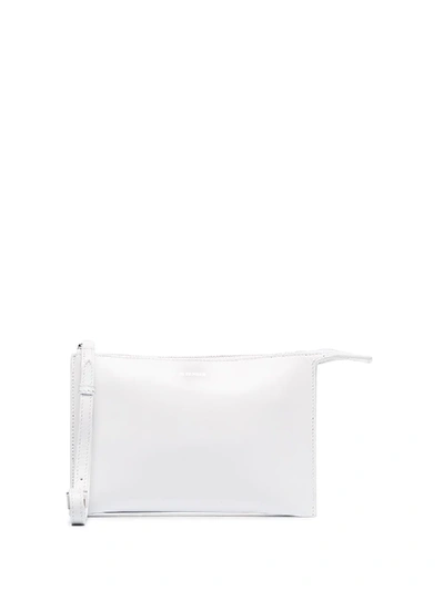 Jil Sander Tootie Logo-embossed Clutch Bag In White