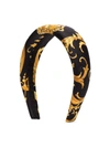 VERSACE BLACK BAROQUE PRINT SILK HEADBAND