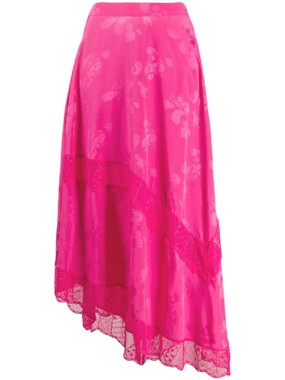 Zadig & Voltaire Juliet Paisley Print Asymmetric Skirt In Pink