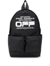 OFF-WHITE OFF WAVY LOGO BACKPACK BLACK WHITE