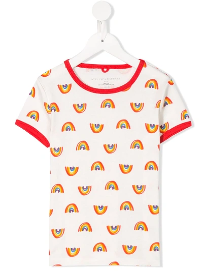 Stella Mccartney Kids' Rainbow Print T-shirt In White