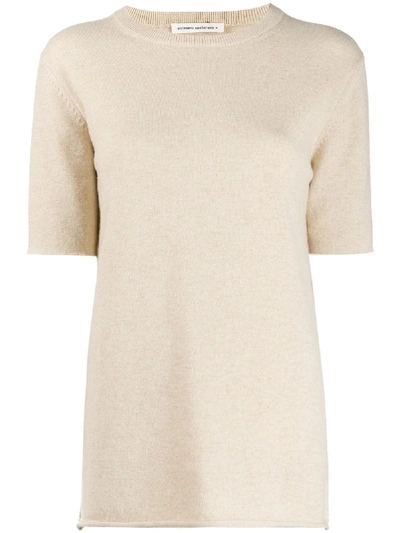 Extreme Cashmere Cashmere Short-sleeve Top In Neutrals