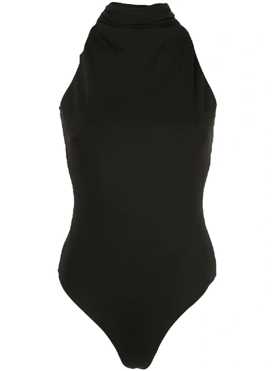 Cushnie Roll-neck Open-back Bodysuit In Black