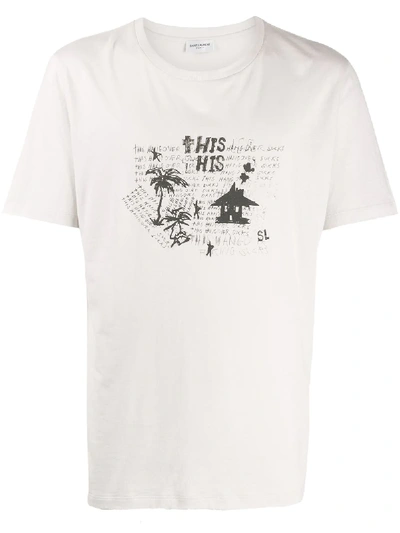 Saint Laurent This Hangover Sucks T-shirt In White