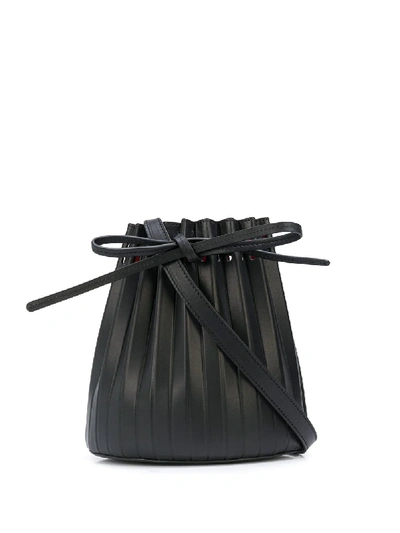 Mansur Gavriel Mini Pleated Bucket Bag In 黑色