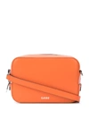 Ganni Zip-around Logo Crossbody Bag In 橘色