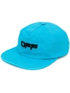 OFF-WHITE WAVY LINE LOGO 5 PANEL CAP PETROL BLUE B