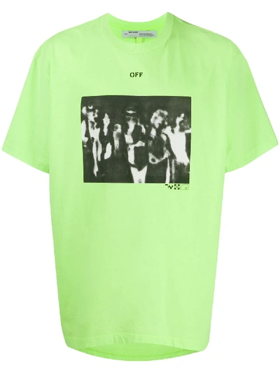 Off-white Spray Painting T-shirt In Green