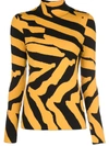 Proenza Schouler Tiger-stripe Knitted Top In 黑色