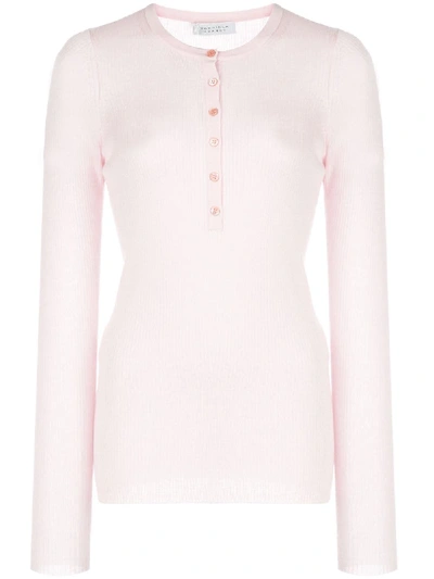 Gabriela Hearst Ribbed Fitted Top In Pink