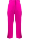 Alexander Mcqueen Cropped Tailored Trousers In Pink