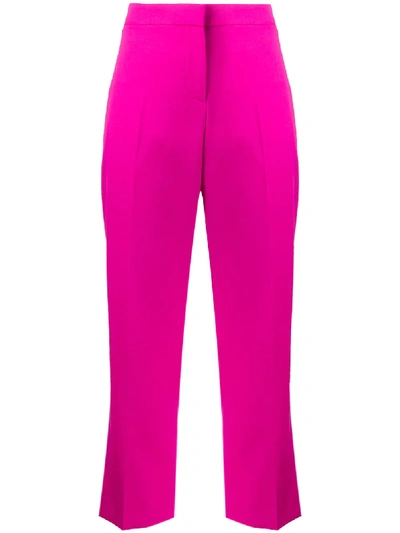 Alexander Mcqueen Cropped Tailored Trousers In Pink