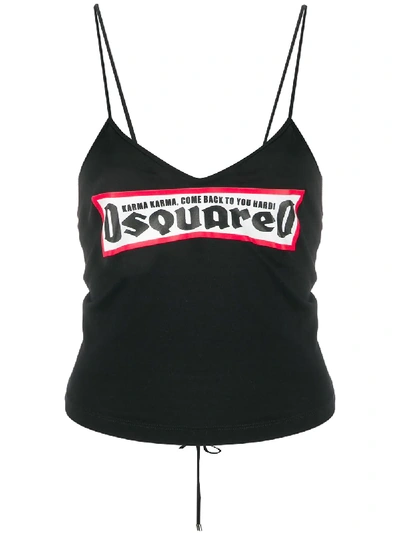 Dsquared2 Logo Print Corset Top In Black