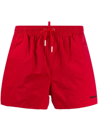 Dsquared2 Icon Print Swim Shorts In 红色