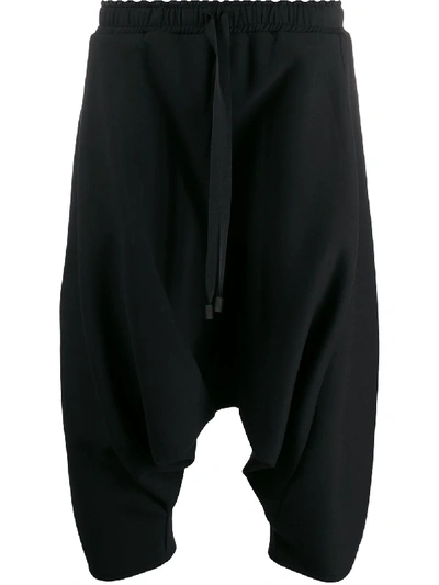 Alchemy Drop-crotch Track Shorts In Black