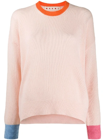 Marni Knitted Long Sleeve Top In Pink