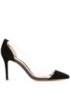 Gianvito Rossi Pvc-paneled Suede Pumps In Black