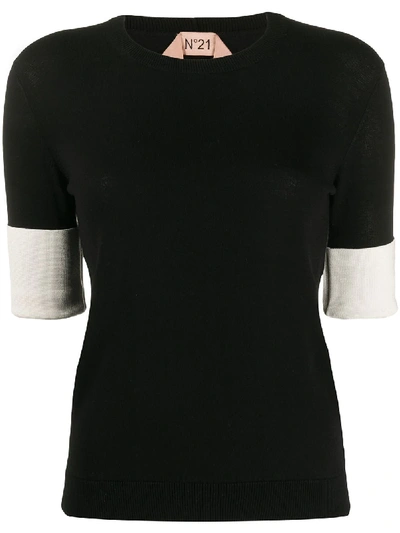 N°21 Knitted Short-sleeve Shirt In Black