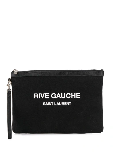Saint Laurent Rive Gauche Print Pouch In Black