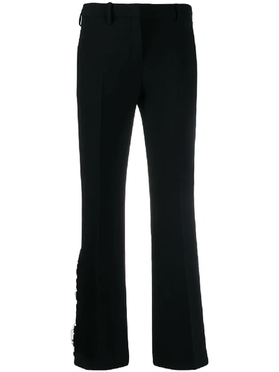 N°21 Cropped Tulle-panel Trousers In Black