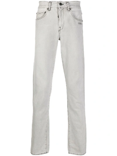 Off-white Jeans Mit Diagonalen Streifen In Grigio