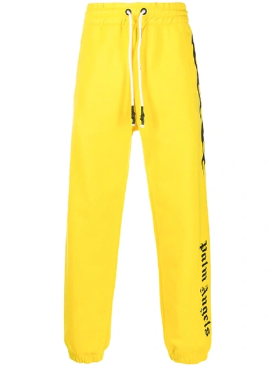 Palm Angels Flame Track Pants In Yellow