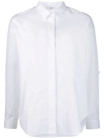 Peserico Brass-embellished Bow Detail Shirt In White