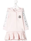 MONCLER LOGO EMBROIDERED HOODIE DRESS