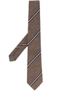 Brunello Cucinelli Woven Stripe Tie In 棕色