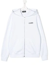 Dsquared2 Teen Zip-up Icon Hoodie In White