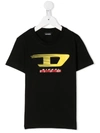 Diesel Kids' Retro Print T-shirt In Black