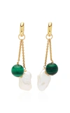 HAUTE VICTOIRE 18K GOLD; MALACHITE AND PEARL EARRINGS,797039
