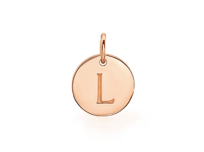 Missoma Rose Gold L Initial Disc In Gold/pink/red